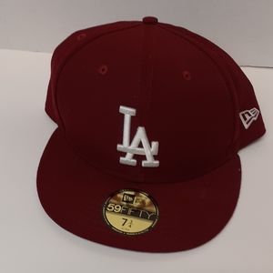 COPY - LA Dodgers burgundy 59fifty hat size 7 and…